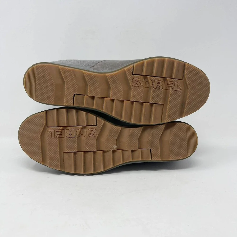 Sorel Evie Low Wedge Snow Bootie Womens 11 Gray Leather Pull On Casual READ‎